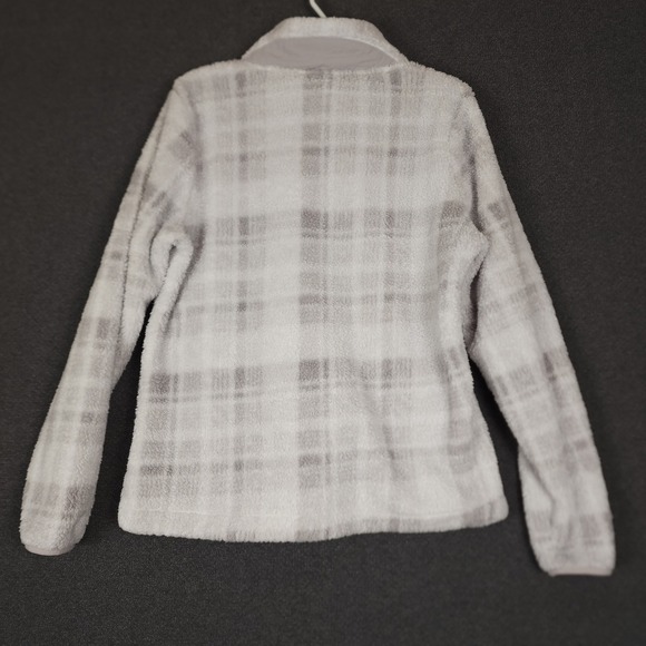 Eddie Bauer Plaid Sherpa Fleece Pullover Women's Medium M Button Front - Picture 5 of 10